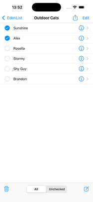 EdenList 2.5.0 for iOS Screenshot