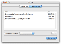 GUI Tar screenshot - Compressor